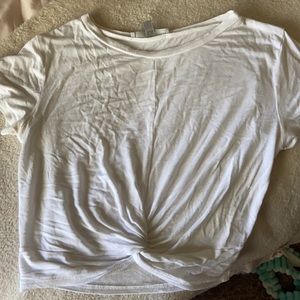 White cropped white Tee
